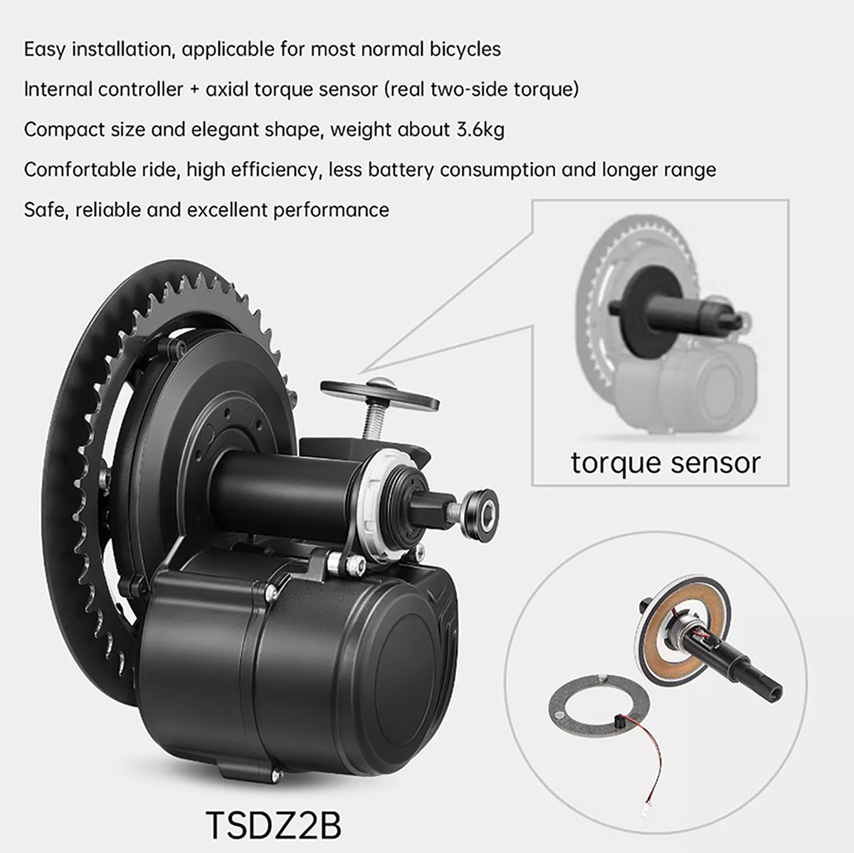ใหม่รุ่น Tongsheng 48V 500W EB - Torque Sensor Mid Drive Motor Kit บทวิจารณ์และราคา